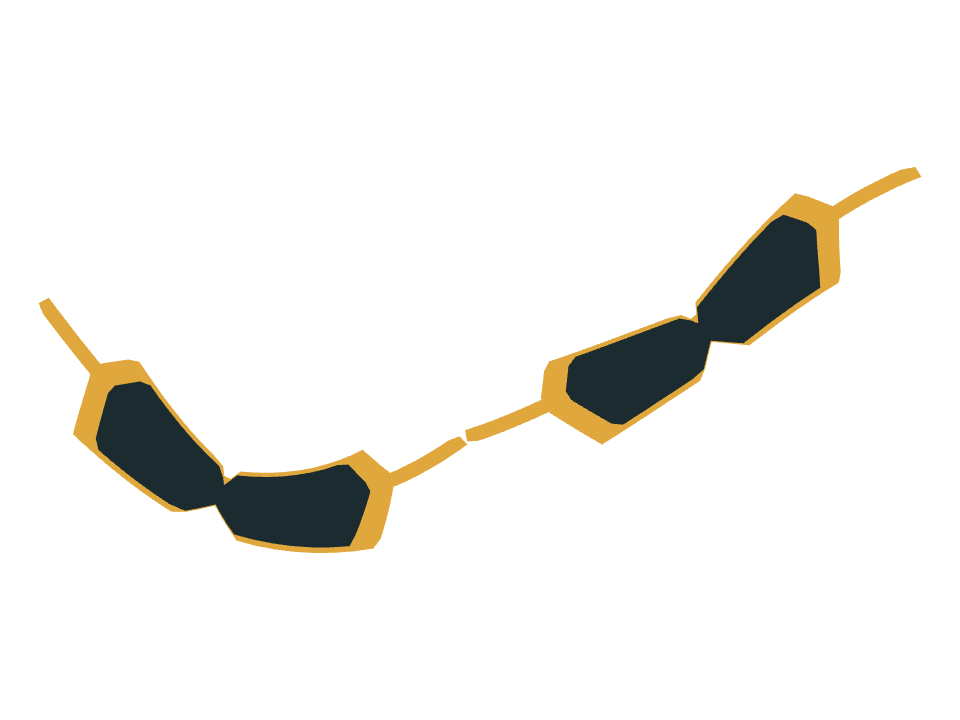 Retro Sunglasses drawn along a curved stroke
