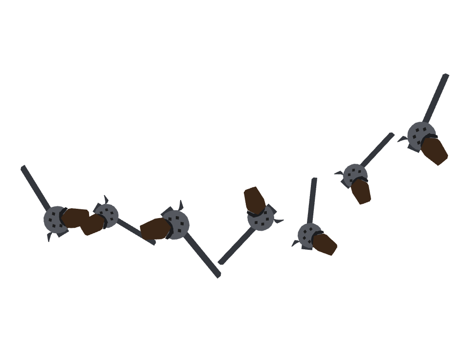 Revolver drawn along a curved stroke