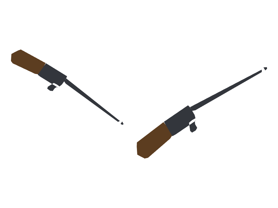 Rifle drawn along one curved stroke