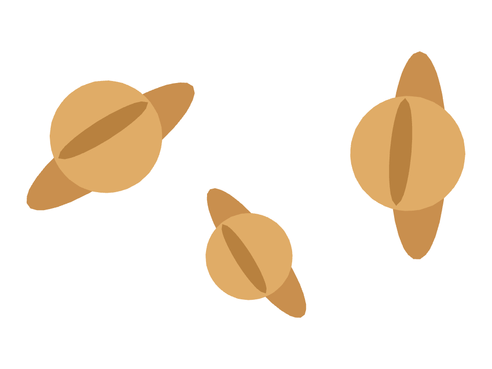 Ringed Planet drawn along a curved stroke