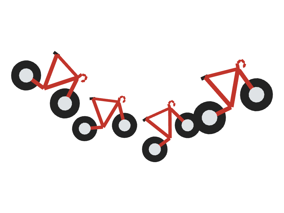 Road Bike drawn along a curved stroke