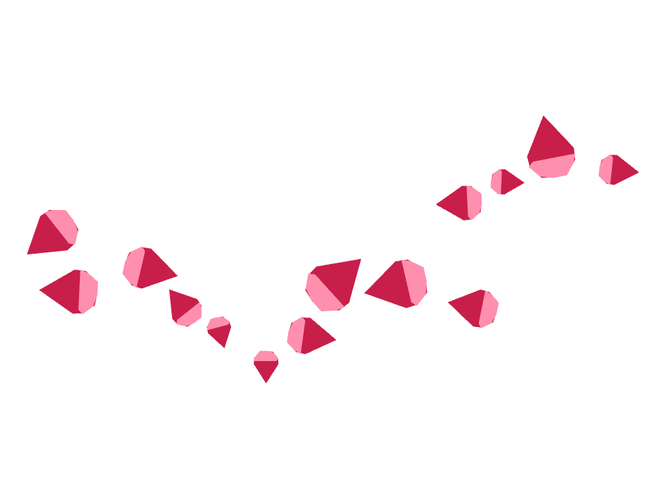 Ruby gem drawn along one curved stroke