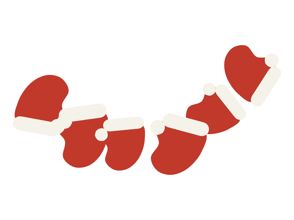Santa Hat drawn along a curved stroke