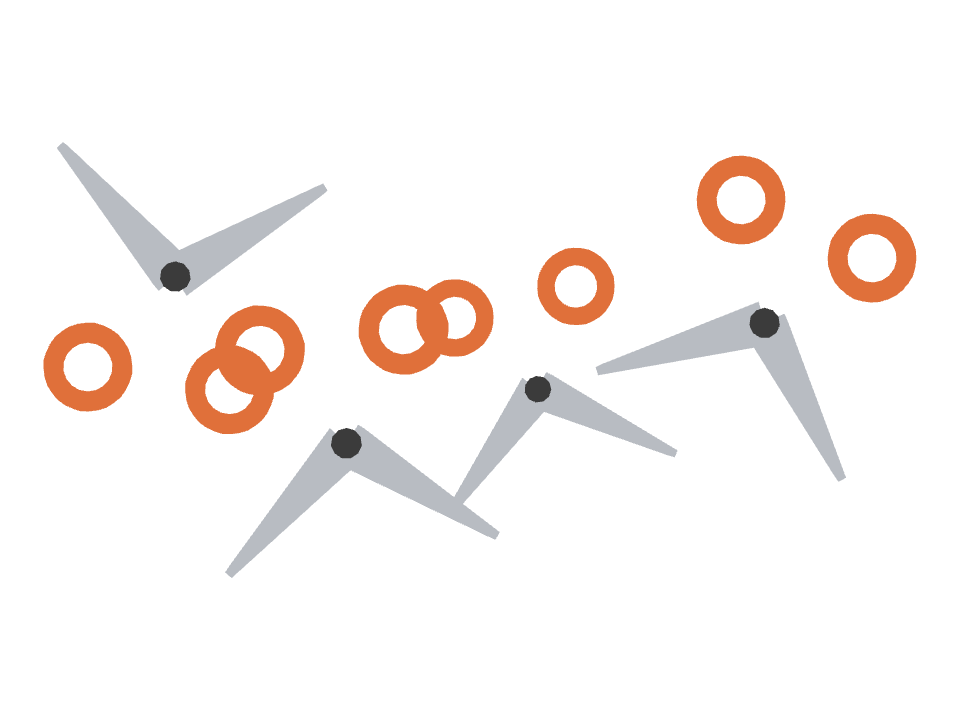 Scissors drawn along one curved stroke