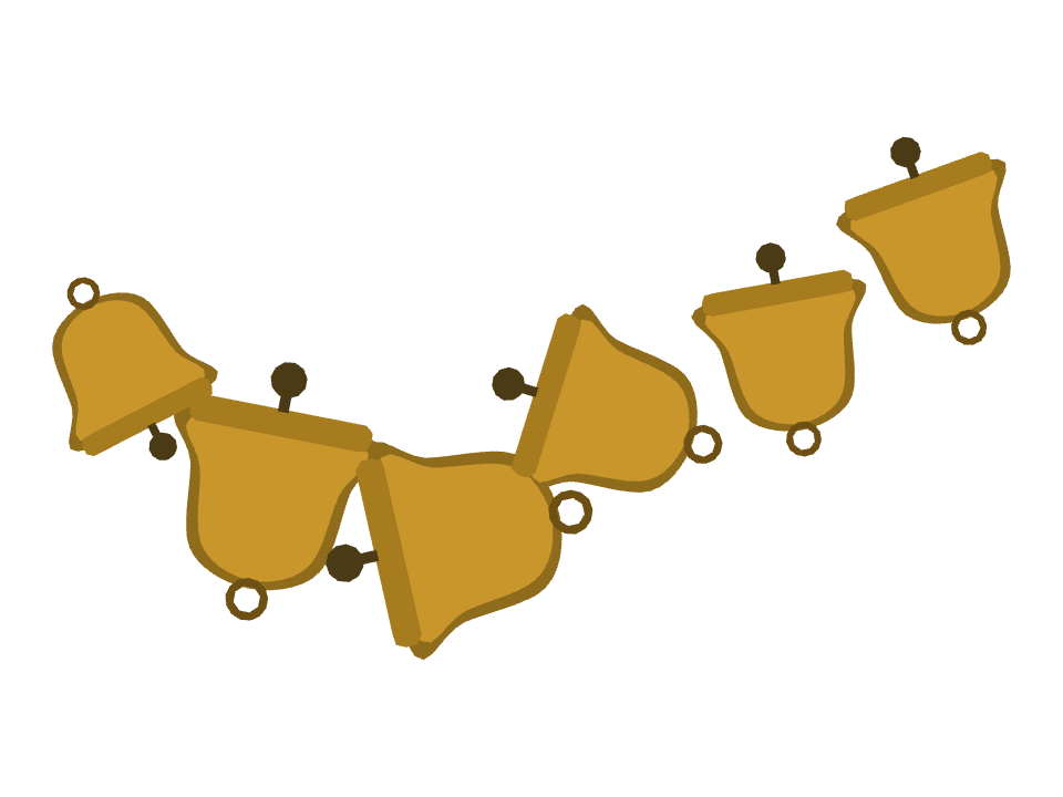 Ship Bell drawn along a curved stroke