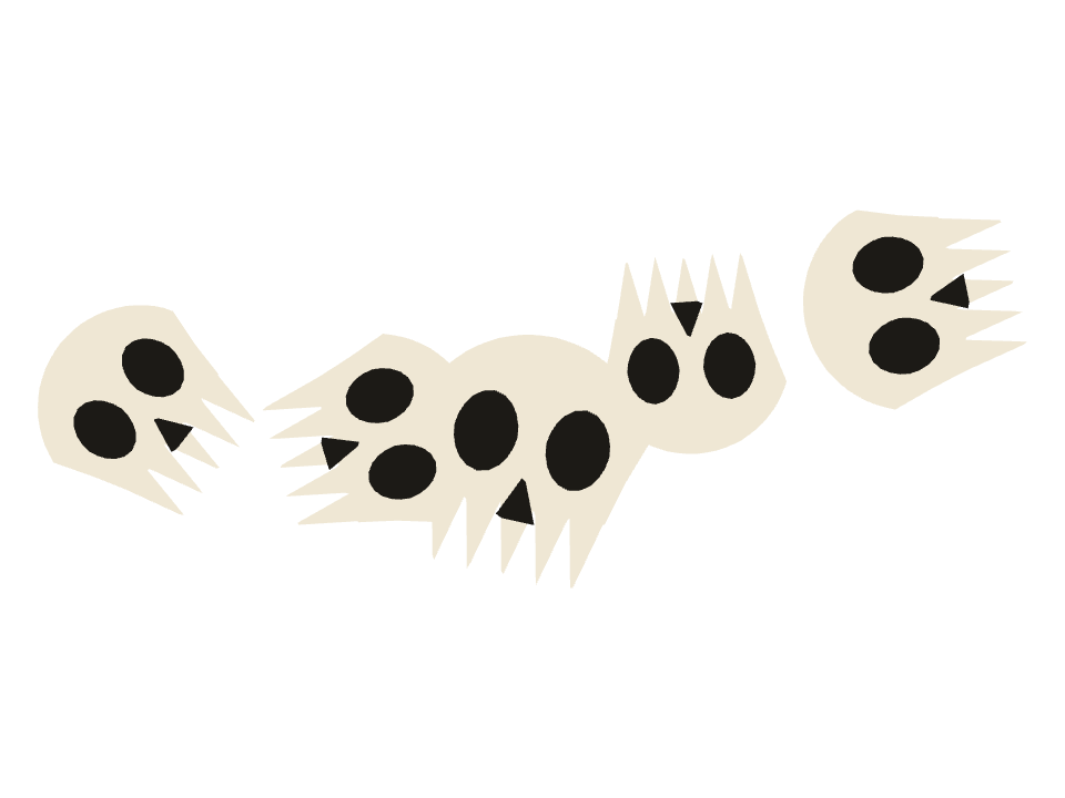 Skull drawn along a curved stroke