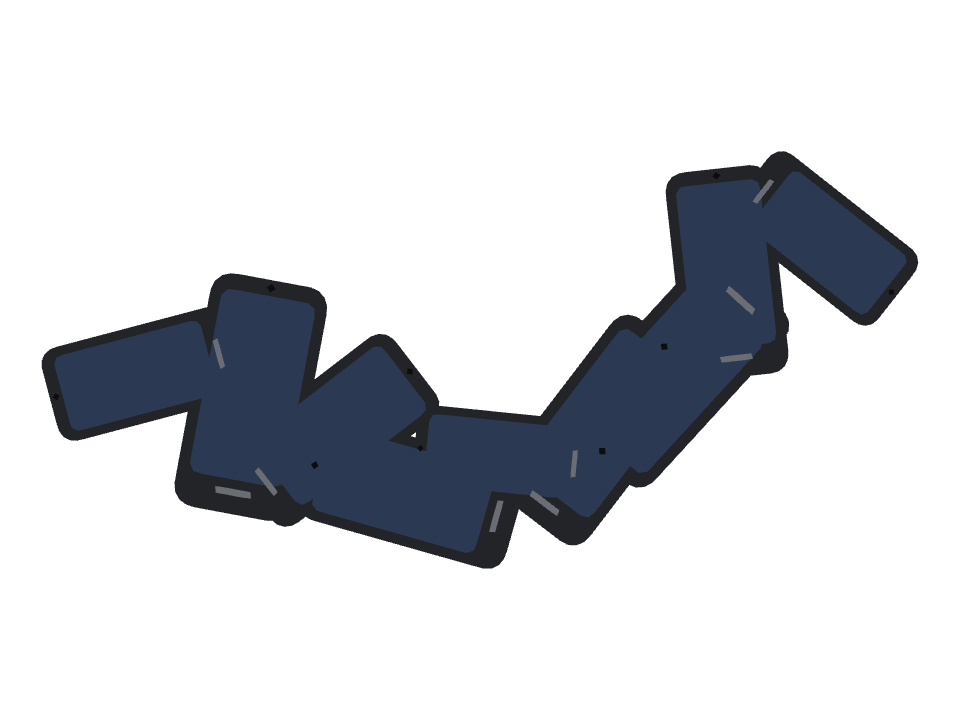Smartphone drawn along a curved stroke