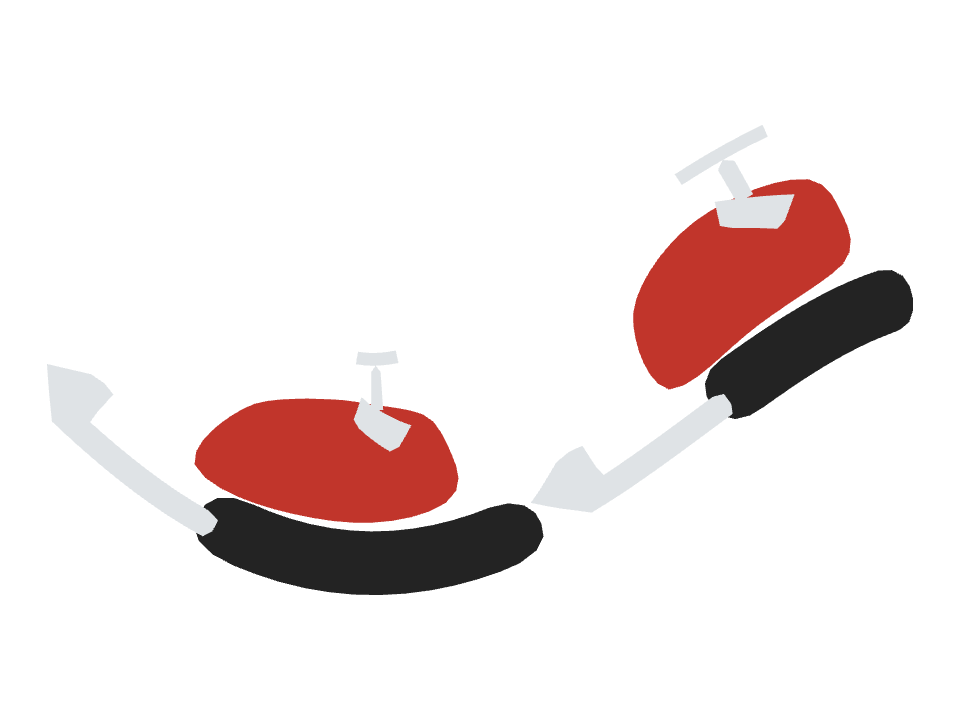 Snowmobile drawn along a curved stroke