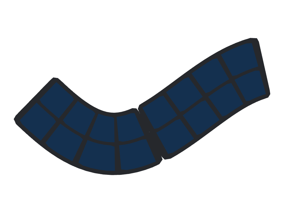 Solar Panel drawn along a curved stroke
