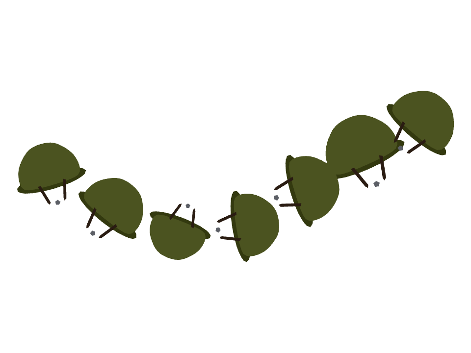 Soldier Helmet drawn along one curved stroke