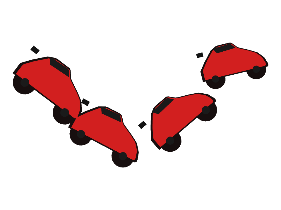 Sports Car drawn along a curved stroke
