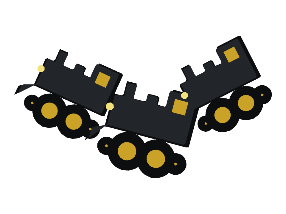 Steam Locomotive drawn along a curved stroke