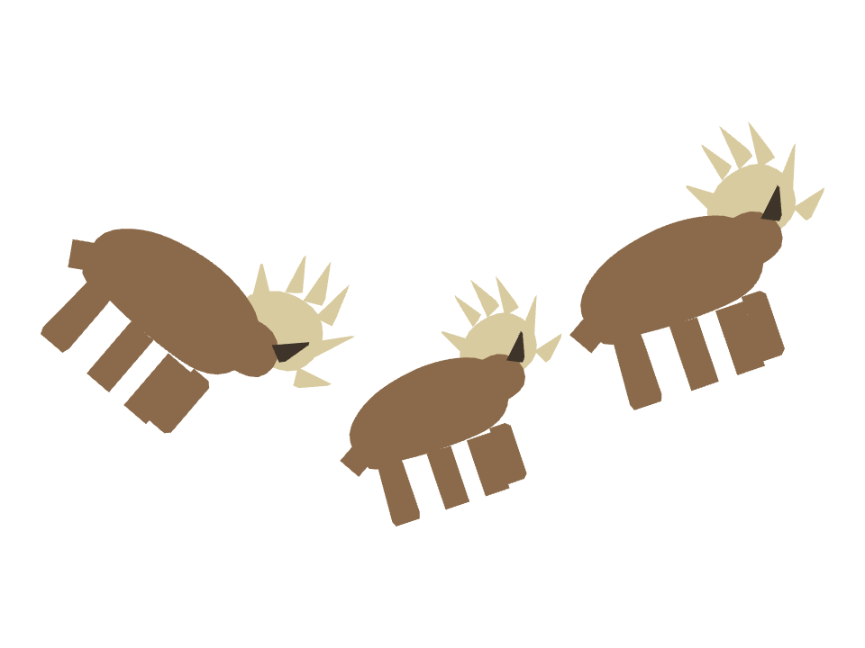 Styracosaurus drawn along a curved stroke