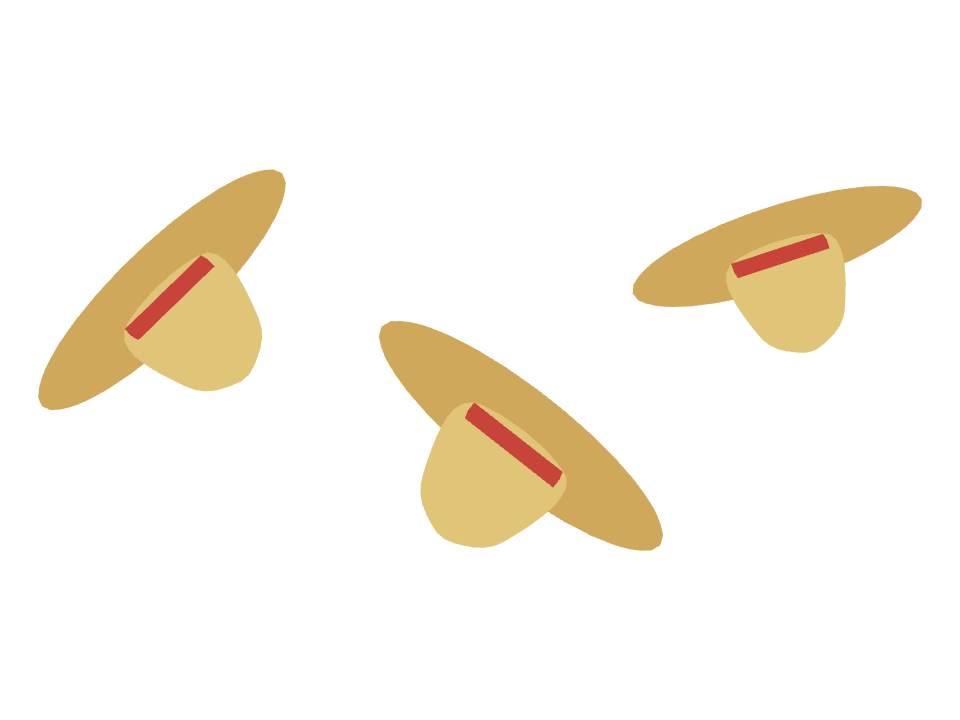 Sun Hat drawn along one curved stroke
