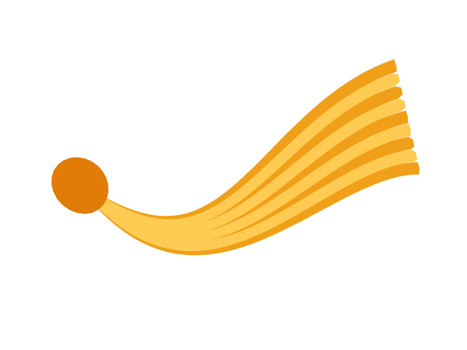 Sunbeam drawn along one curved stroke