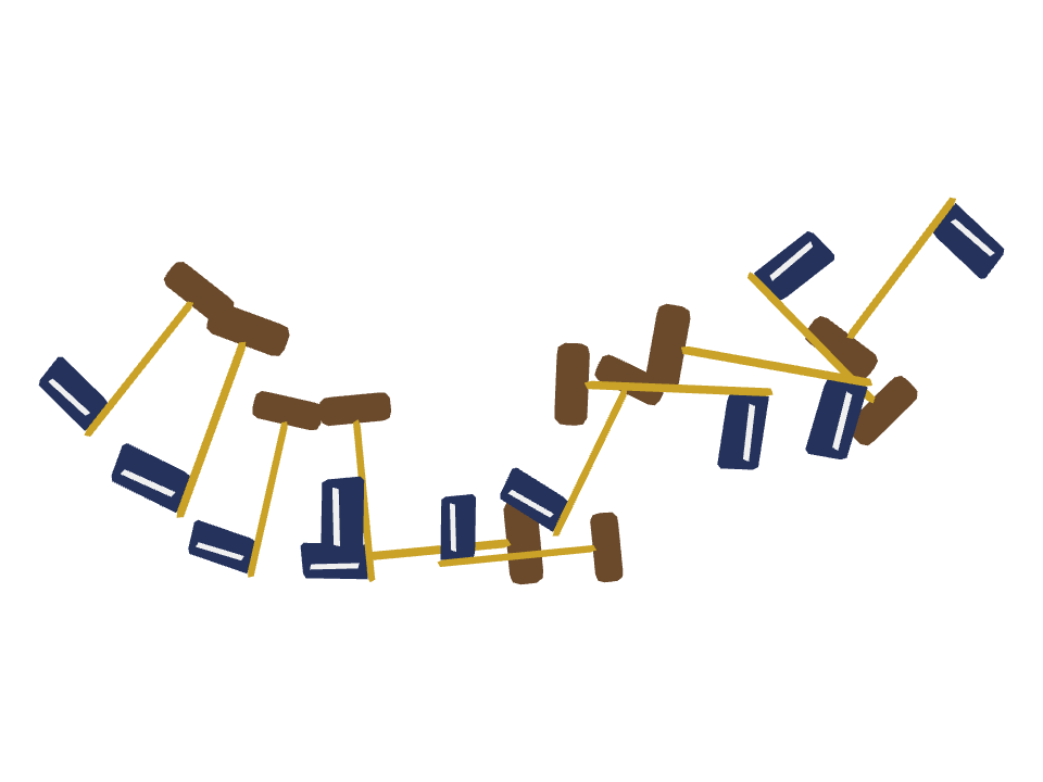 Table Flag drawn along a curved stroke