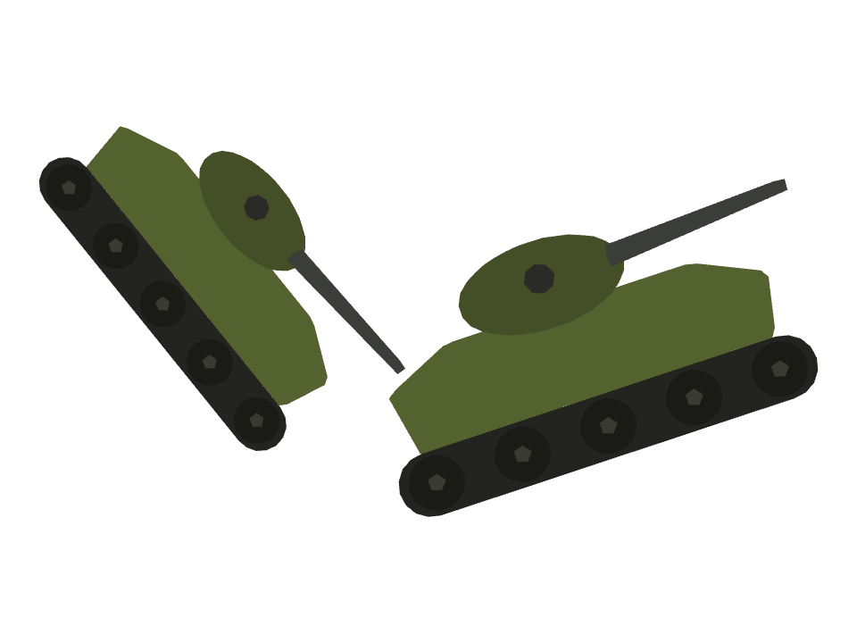 Tank drawn along a curved stroke