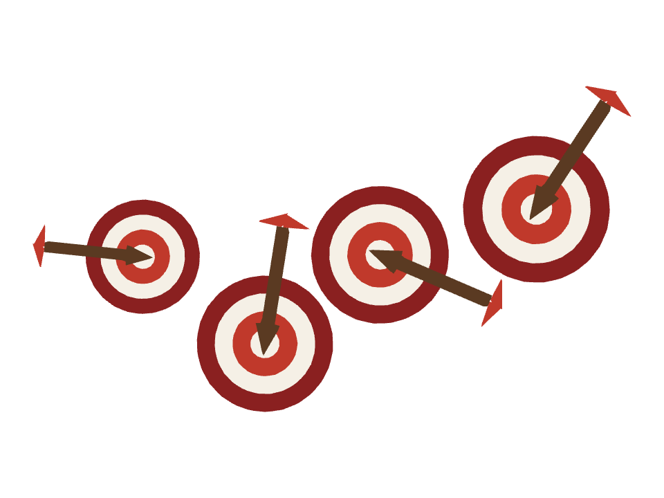 Target Arrow drawn along a curved stroke
