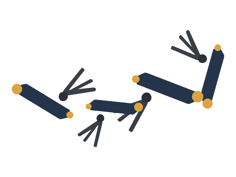 Telescope drawn along a curved stroke