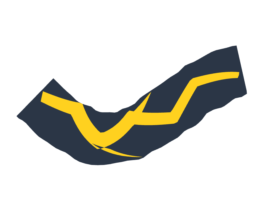 Thunderbolt drawn along one curved stroke
