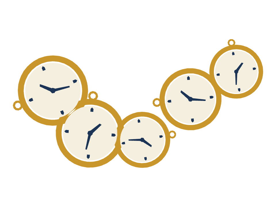 Tide Clock drawn along one curved stroke