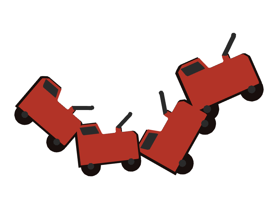 Tow Truck drawn along a curved stroke