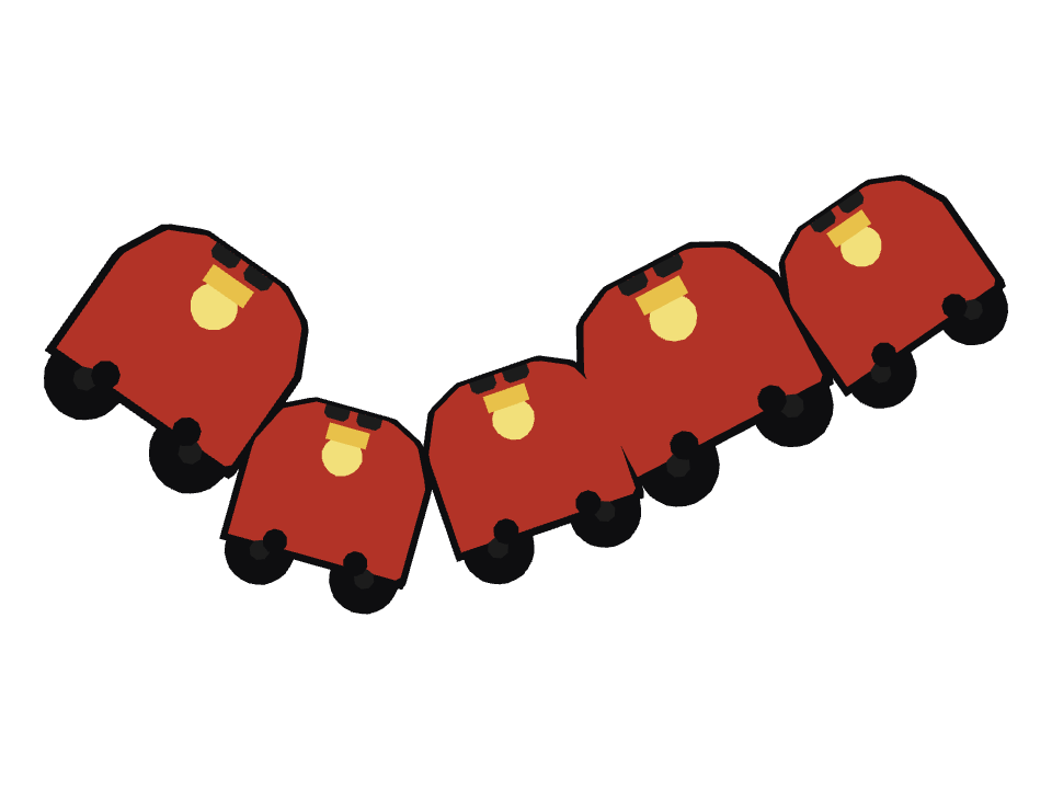 Train Engine Front drawn along a curved stroke