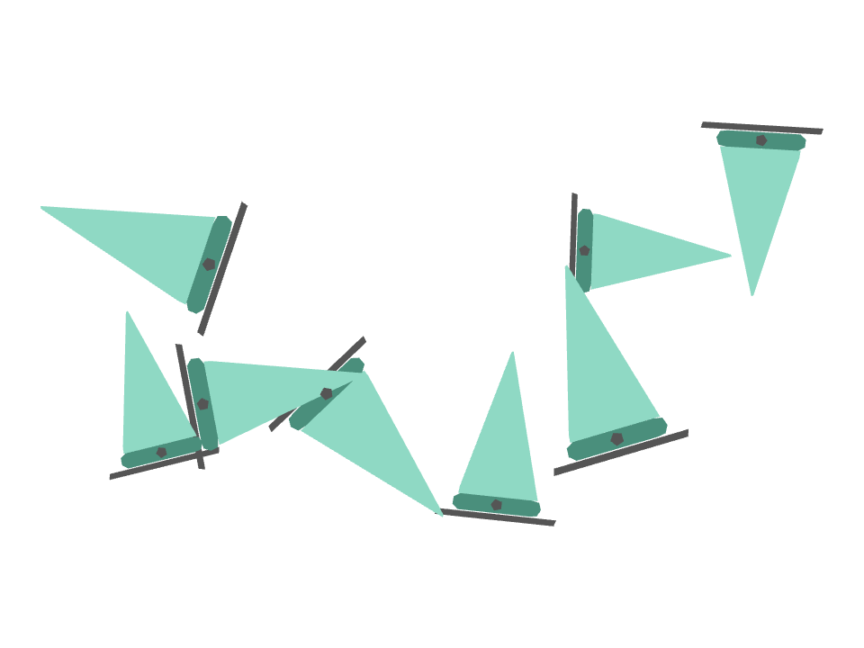 Triangle Bunting drawn along one curved stroke