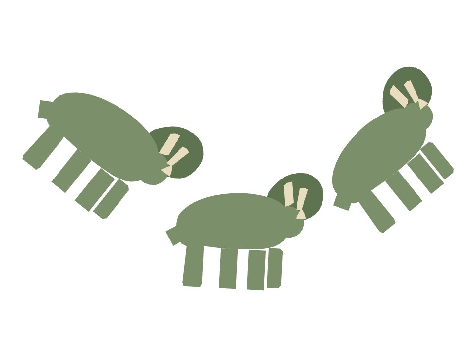 Triceratops drawn along a curved stroke