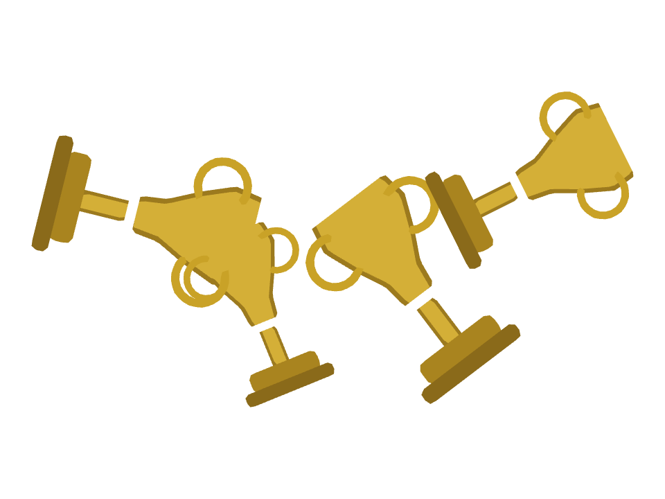 Trophy drawn along one curved stroke