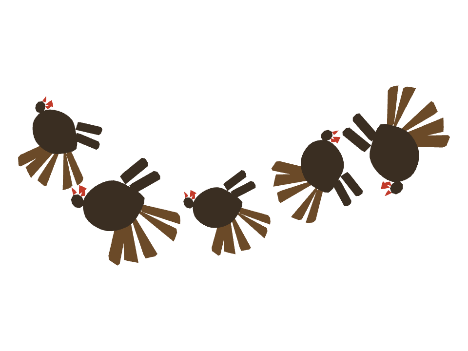Turkey drawn along a curved stroke