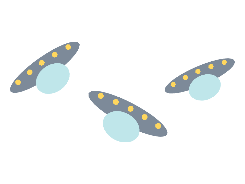 UFO drawn along one curved stroke