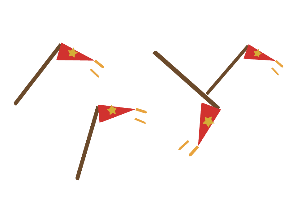 Victory Flag drawn along one curved stroke