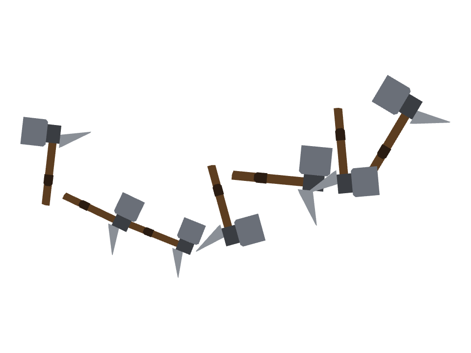 War Hammer drawn along a curved stroke
