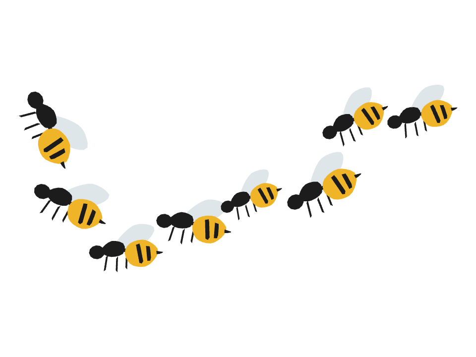 Wasp drawn along one curved stroke
