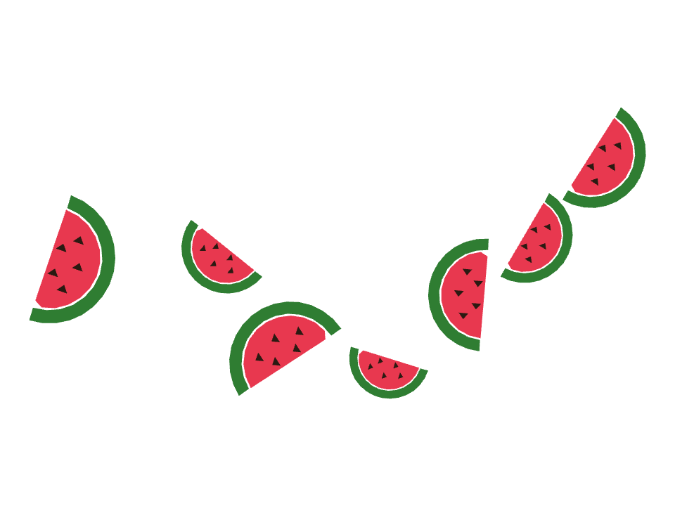 Watermelon drawn along one curved stroke