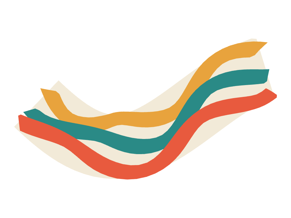 Wavy Stripe Band drawn along a curved stroke
