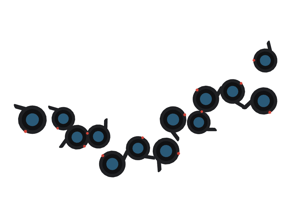 Webcam drawn along a curved stroke