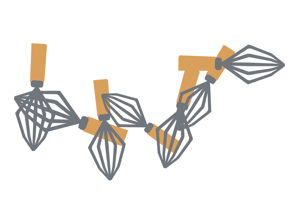 Whisk drawn along one curved stroke