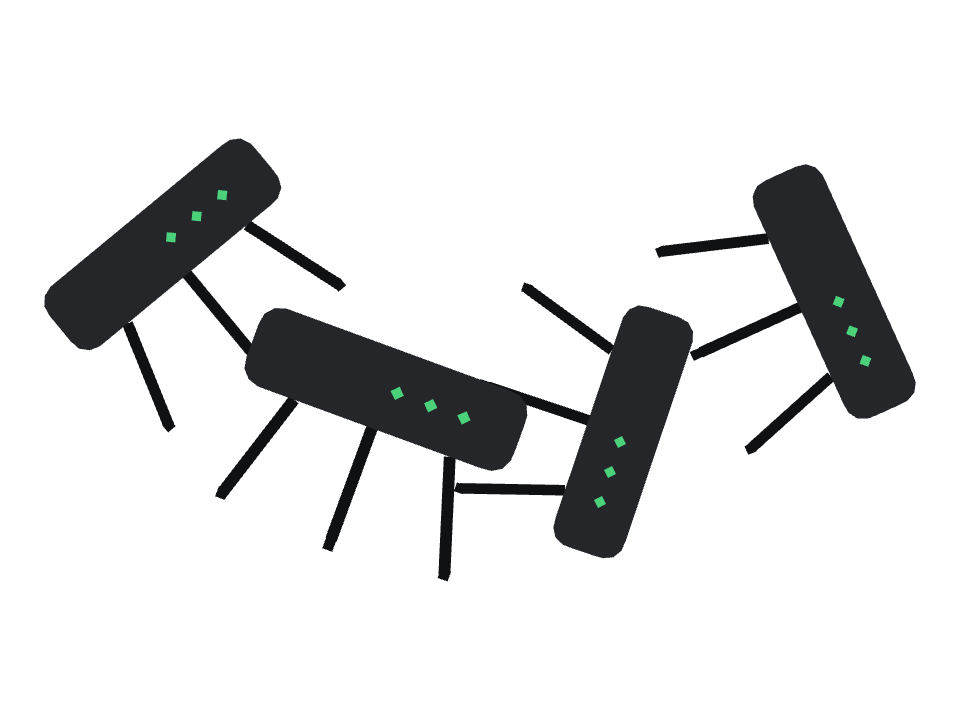 WiFi Router drawn along a curved stroke