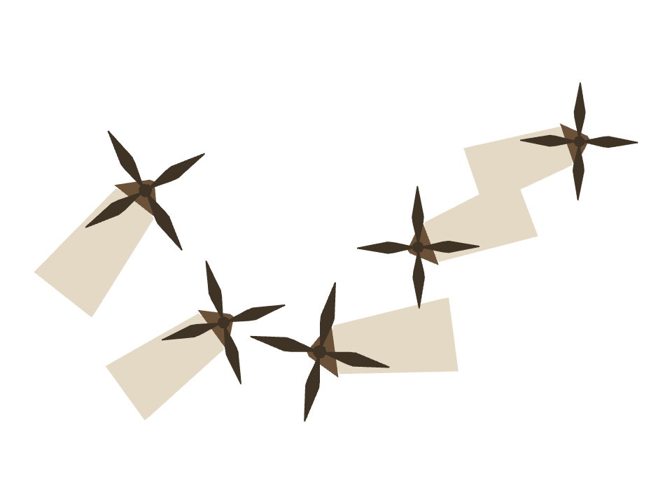 Windmill drawn along one curved stroke