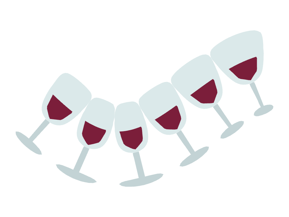 Wine Glass drawn along one curved stroke