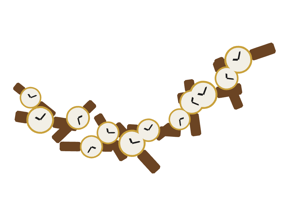 Wristwatch drawn along one curved stroke