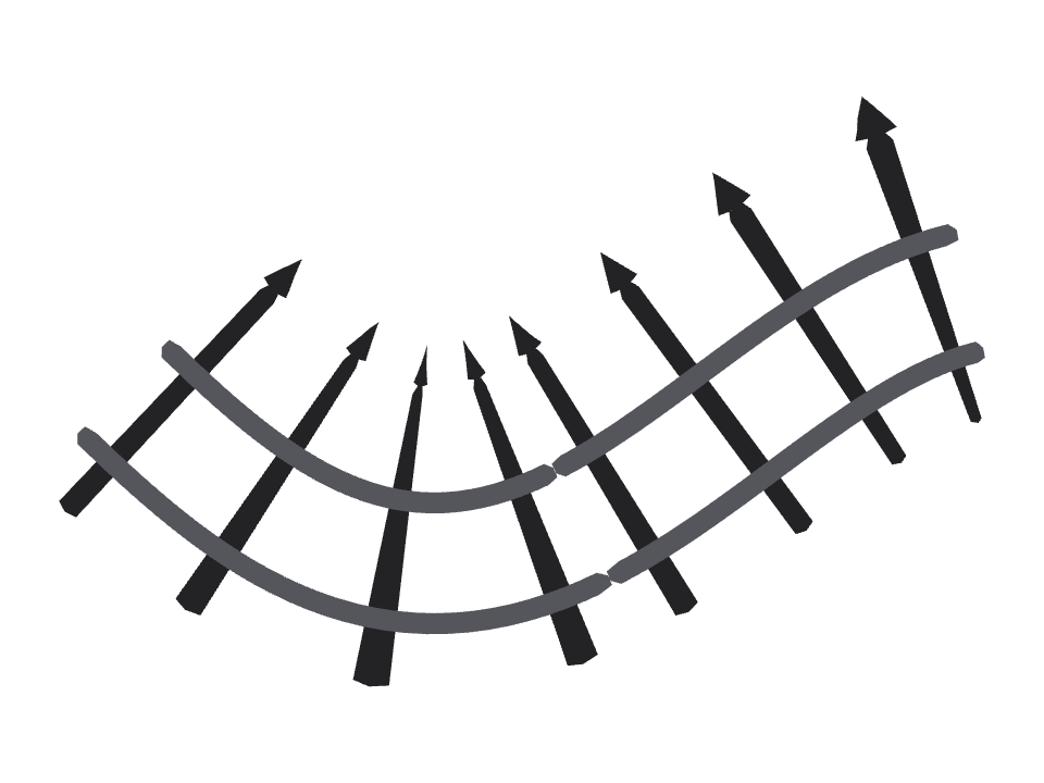 Wrought Iron Fence drawn along one curved stroke