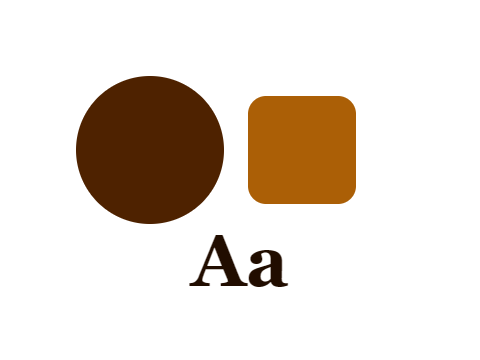 Amber Screen applied to a circle, a square and the letters Aa