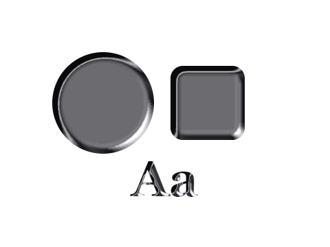 Black Marble applied to a circle, a square and the letters Aa