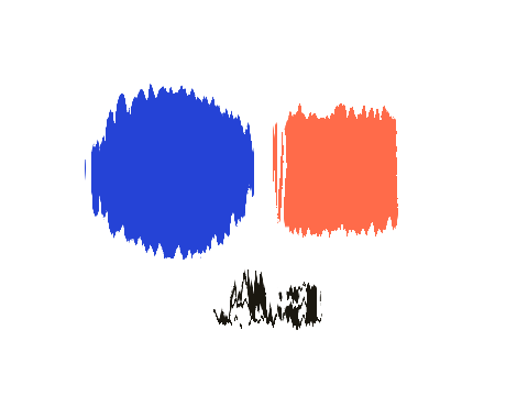 Comb Drag applied to a circle, a square and the letters Aa