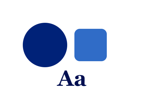 Console Blue applied to a circle, a square and the letters Aa