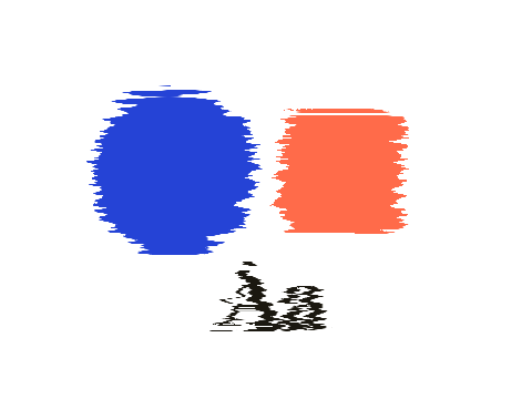 Data Bend applied to a circle, a square and the letters Aa