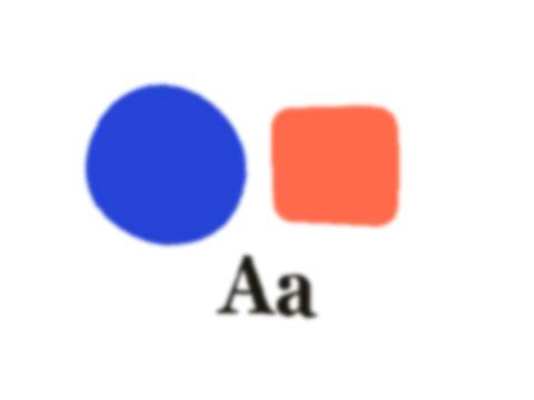 Dream Drift applied to a circle, a square and the letters Aa